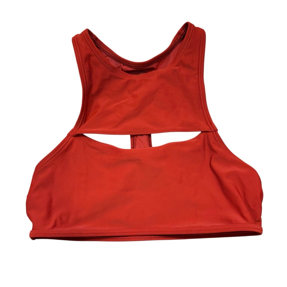 Aerie Ladies Burnt Orange Cut Out Cropped Swim Top Size Small